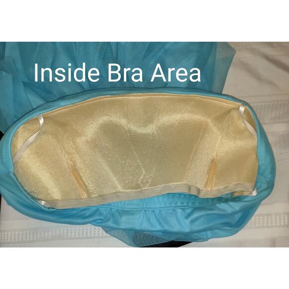 Vintage Y2K Aqua Deb Store Dress 1X Strapless Tulle Hi Low Prom Formal Cruise - Picture 16 of 16